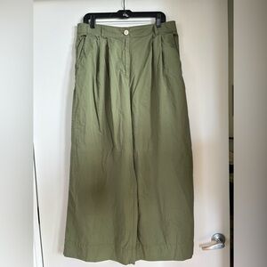 LOFT Olive Green Wide-Leg Pants